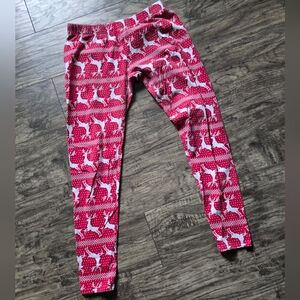 No Boundaries Red and White Patterned Leggings